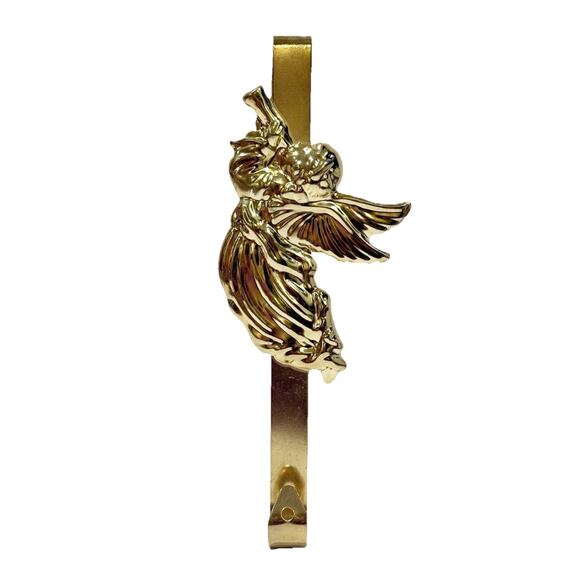 Vintage Giftco Inc Trumpet Angel 10in Gold Metal Wreath Hanger Decor T17 - Picture 1 of 6